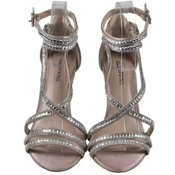 Call it  Spring Embellished Ankle Strap Blush Pink Sparkle Bling Size 7.5 - Picture 3 of 13